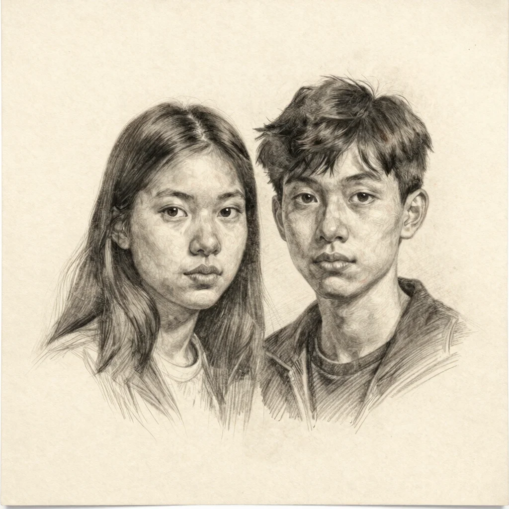 Graphite Couple Portrait